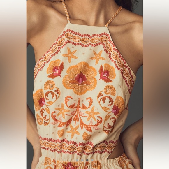 Farm Rio  X Anthropologie Printed Halter Maxi Dress brand new with tags! - Picture 3 of 4